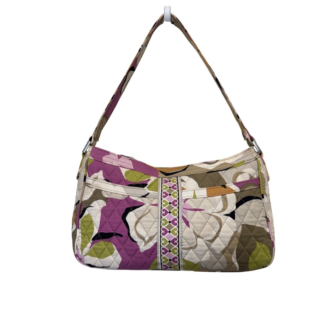 Vera Bradley Portobello Road Shoulder Bag S Purple Green Floral Quilted Boho Bag